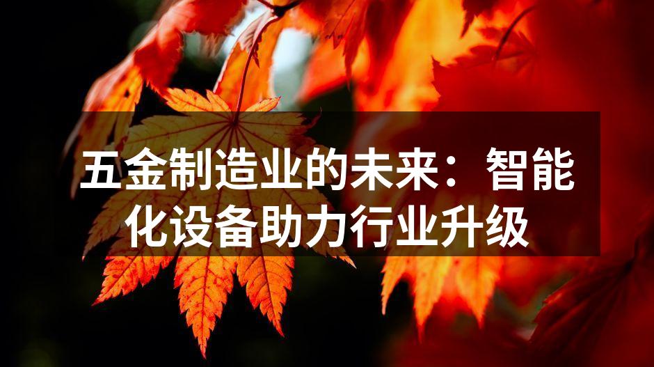 五金制造业的未来:智能化设备助力行业升级